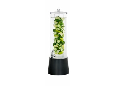 Logan 3 Gallon Black Melamine Beverage Dispenser - Infusion